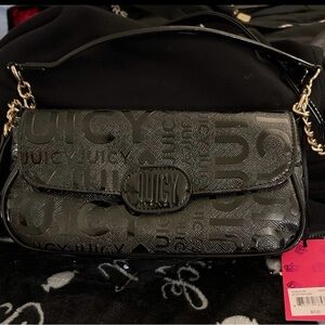 Juicy Couture Black and Gold Logo Shoulder Bag